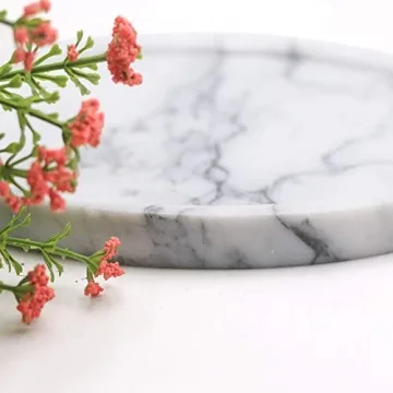 Elegant LUANT Circular Stone Decorative Tray - 8 Inch