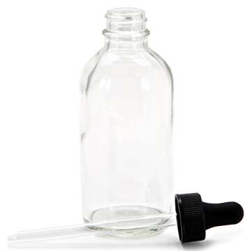 Vivaplex, 6, Clear, 4 oz Glass Bottles, with Glass Eye Droppers