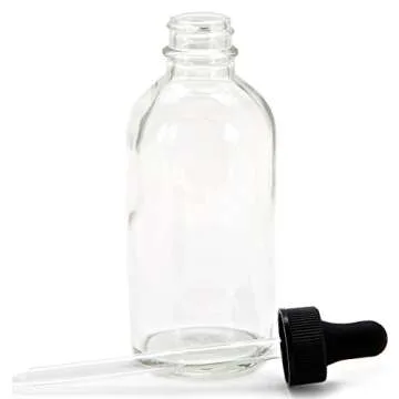 Vivaplex, 6, Clear, 4 oz Glass Bottles, with Glass Eye Droppers