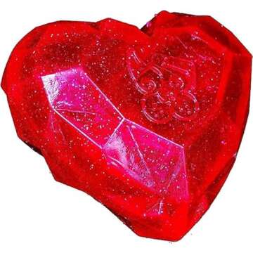 Spunky pup Squeaky Gems Heart Dog Toy | Fun Squeak | Crazy Bounce Gem Cut Shape that Floats | Non-To...
