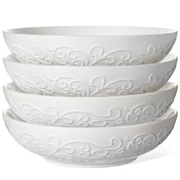 Artena Pasta Bowls Set of 4, 32oz Ceramic Large Serving Bowls for Entrees