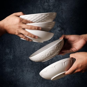 Artena Ceramic Pasta Bowls Set for Entertaining