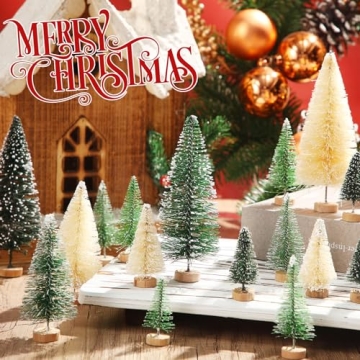 60 Pieces Mini Christmas Trees Set for Winter Decor
