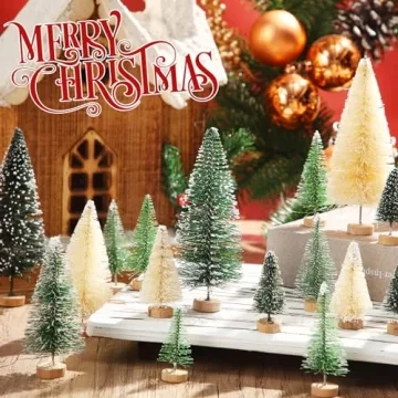 60 Pieces Mini Christmas Trees Set for Winter Decor