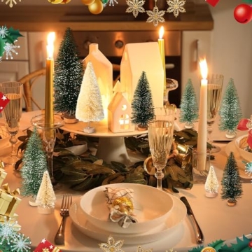 60 Pieces Mini Christmas Trees Set for Winter Decor
