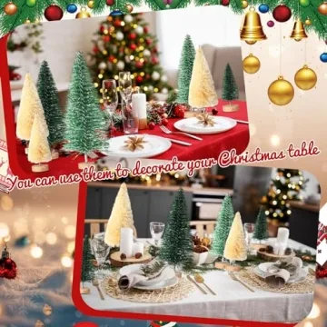 60 Pieces Mini Christmas Trees Set for Winter Decor