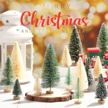 60 Pieces Mini Christmas Trees Set for Winter Decor
