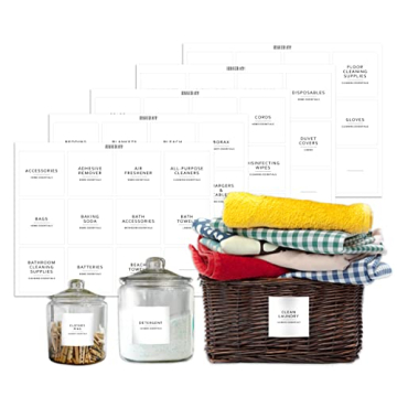Deklutt 144 Minimalist Laundry Labels for Organized Storage and Laundry Rooms