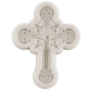 MINFEIDMS Cross Silicone Mold Communion Chalice Dove Fondant Molds Baptism Cake Mold For Baptism Party Cake Decorating Cupcake Topper Chocolate Candy Gum Paste Set Of 4