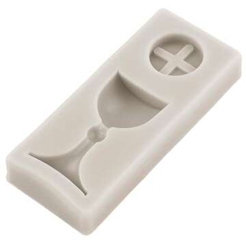 MINFEIDMS Cross Silicone Mold Communion Chalice Dove Fondant Molds Baptism Cake Mold For Baptism Party Cake Decorating Cupcake Topper Chocolate Candy Gum Paste Set Of 4