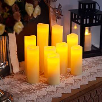 Homemory Flameless Candles Battery Operated LED Pillar Candles, Fake Candles, Electric Candles, Remo...