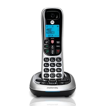 Motorola CD4011 DECT 6.0 Cordless Phone with Answering Machine and Call Block, Silver/Black, 1 Hands...