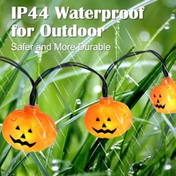 Varmax Solar Halloween Lights Outdoor 40 LEDs, Halloween Pumpkin String Lights with 8 Lighting Modes, Halloween Outdoor Decorations 19.4 FT for Porch, Window, Garden, Yard, Party