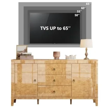 Elegant High Gloss Burl Wood Sideboard for Stylish Homes