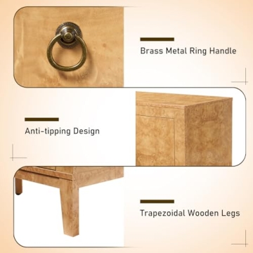 Elegant High Gloss Burl Wood Sideboard for Stylish Homes