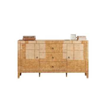 Elegant High Gloss Burl Wood Sideboard for Stylish Homes