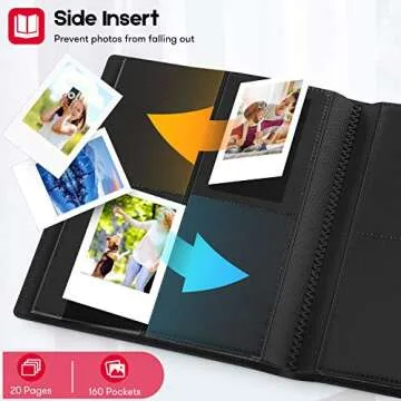 Ablus 160 Pockets Mini Photo Album for Fujifilm Instax Mini Camera, Polaroid Snap, Z2300, SocialMatic Instant Cameras & Zip Instant Printer (160 pockets, Black)
