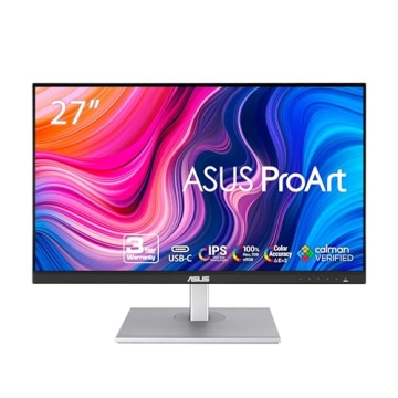 ASUS ProArt Display 27" Monitor - WQHD (2560 x 1440), IPS, 100% sRGB, 100% Rec. 709, ΔE < 2, Calman...