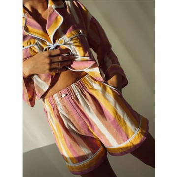 Thopavenoir Women's Floral Stripe Pajamas Set - Stylish & Comfy