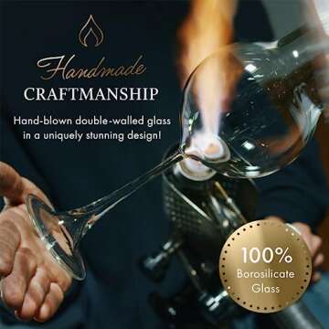 ELIXIR Double Wall 16 oz Glass Coffee Mug - Durable & Stylish