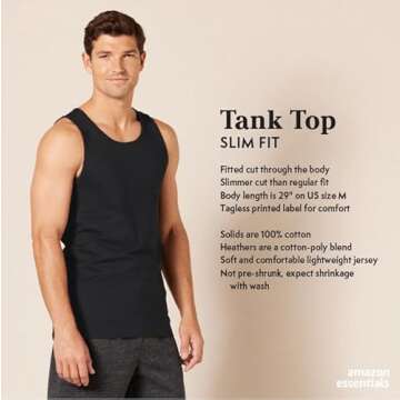 Amazon Essentials Slim-Fit Men's Tank Top - Comfortable and Stylish in Teal Blue