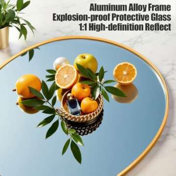 Prywot Full Length Mirror 76" x 34" Arched Floor Mirror Wall Mirror Hanging Mounted Mirror Full Body Mirror with Stand Simple Home Decor for Bedroom, Dressing Room, Gold