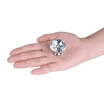 HOSL 10Pcs Crystal Glass Cabinet Knobs for Furniture