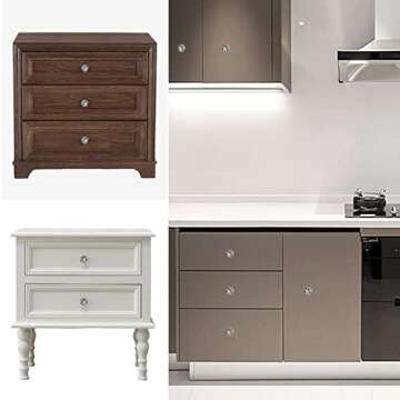 HOSL 10Pcs Crystal Glass Cabinet Knobs for Furniture