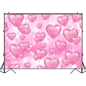 Pink Heart 2000s Backdrop for Parties & Photoshoots