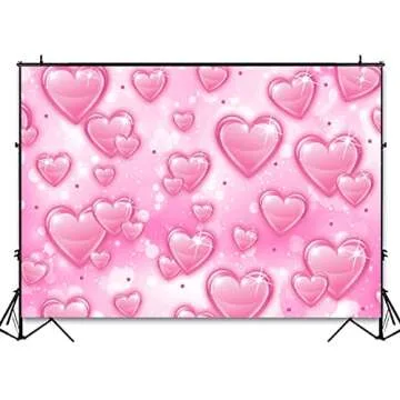 Pink Heart 2000s Backdrop for Parties & Photoshoots
