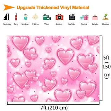 Pink Heart 2000s Backdrop for Parties & Photoshoots