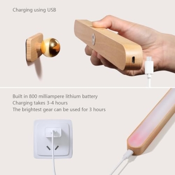 LED Rechargeable Bathroom Light with Dimmable Features