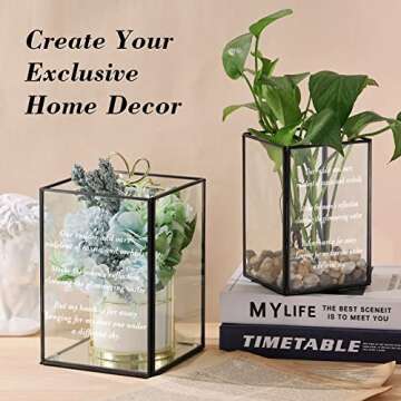 LAMORGIFT Glass Hurricane Candle Holder - Black Pillar Candle Holder - Large Candle Holders Table Centerpieces for Wedding,Party & Home Decor