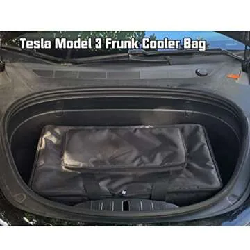 ROCCS Tesla Model Y Model 3 Model X Frunk Cooler Organizer, Front Trunk Insulated Zipper Cooler Bag with Mesh Pockets