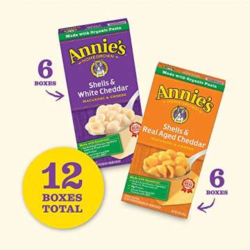 Annie's Organic Macaroni and Cheese Variety Pack, Shells & White Cheddar and Shells & Real Aged Ched...