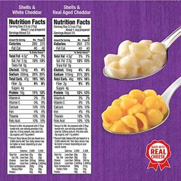 Annie's Organic Macaroni and Cheese Variety Pack, Shells & White Cheddar and Shells & Real Aged Cheddar, 6 oz (Pack of 12)