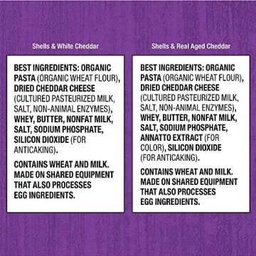 Annie's Organic Macaroni and Cheese Variety Pack, Shells & White Cheddar and Shells & Real Aged Cheddar, 6 oz (Pack of 12)