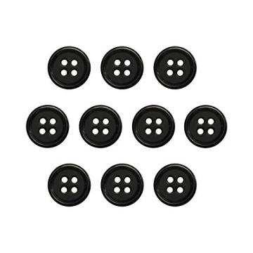 Buttons 1/2 Inch (1/2”) 4 Hole 10 Pieces - White Black Clear Pearl - Sewing Crafts Replacement But...