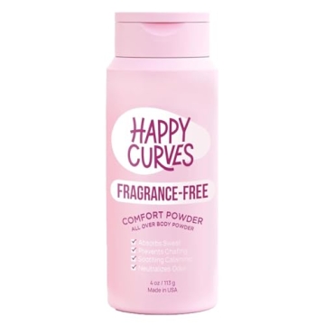 HAPPY CURVES Comfort Powder: Talc Free Anti Chafe Body Powder for Women