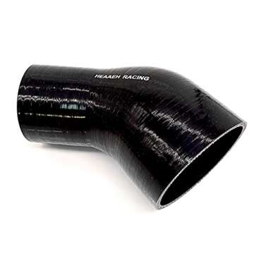 HEAAEH RACING 4Ply 45 Degree 3.0" to 4.0" Silicone Hose Coupler Black