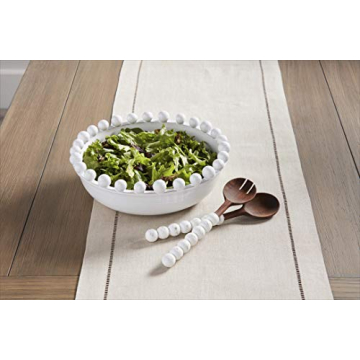 Mud Pie Raised Dotted Rim Bowl Set, 14" dia x 4.5"