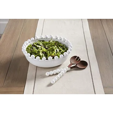 Mud Pie Raised Dotted Rim Bowl Set, 14" dia x 4.5"