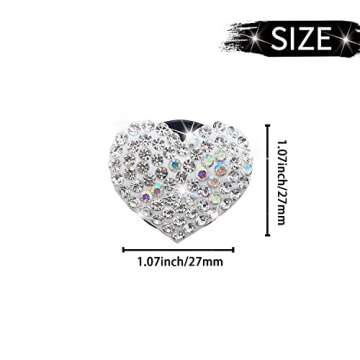 4 Pcs Bling Heart Shaped Air Vent Clips, Crystal Heart Car Air Fresheners Vent Clips Charms Rhinestone Diffuser Vent Clip Heart Car Interior Decoration Cute Car Decor Bling Car Accessories for Women