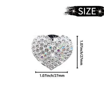 4 Pcs Bling Heart Shaped Air Vent Clips, Crystal Heart Car Air Fresheners Vent Clips Charms Rhinestone Diffuser Vent Clip Heart Car Interior Decoration Cute Car Decor Bling Car Accessories for Women