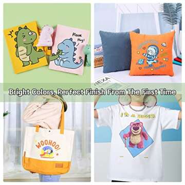 HTVRONT Clear Sublimation HTV Vinyl Matte 12" X 20FT - Sublimation Vinyl High Transfer Rate - Bright Smooth Washable HTV for T-Shirt/Hat/Pillow/Bag