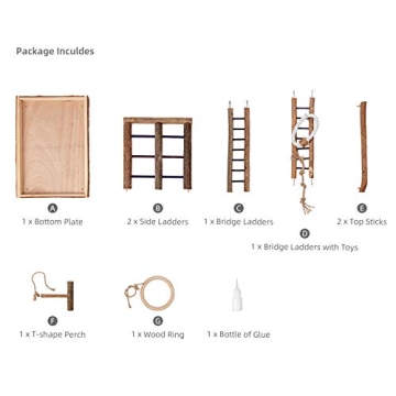 Natural Wood Bird Play Stand for Cockatiels and Budgies