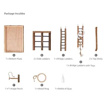 Natural Wood Bird Play Stand for Cockatiels and Budgies