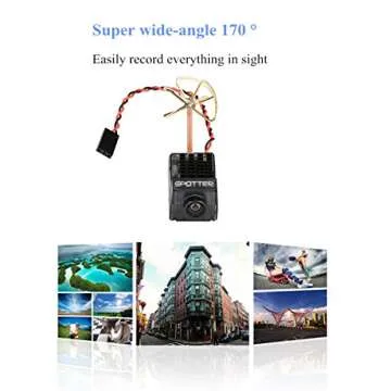 Crazepony Spotter V2 Micro FPV AIO Camera 5.8G with OSD Integrated Mic FOV170 Degree 700TVL Video Transmitter 40CH 20MW-200MW Adjustable VTX for Mini FPV RC Drone