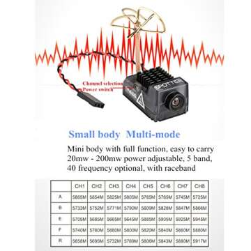 Crazepony Spotter V2 Micro FPV AIO Camera 5.8G with OSD Integrated Mic FOV170 Degree 700TVL Video Transmitter 40CH 20MW-200MW Adjustable VTX for Mini FPV RC Drone