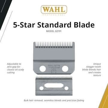 Wahl Professional 5 Star Precision Fade Blade 0000 Adjustable Replacment Fits Clipper 100 Min Runtim...